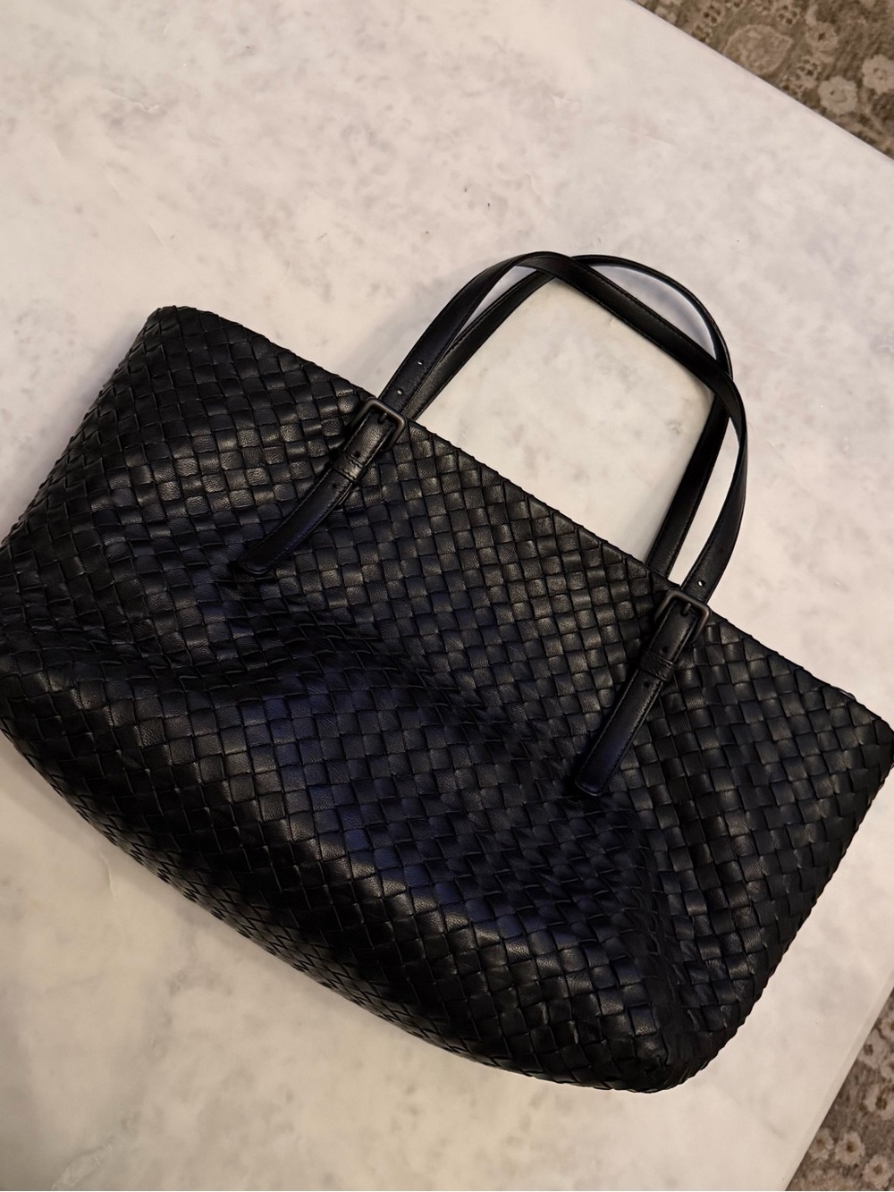 Bottega Veneta Black Intrecciato Leather Shoulder Bag